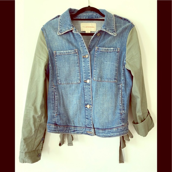 Anthropologie Jackets & Blazers - Anthropologie Pilcro denim jacket small with green